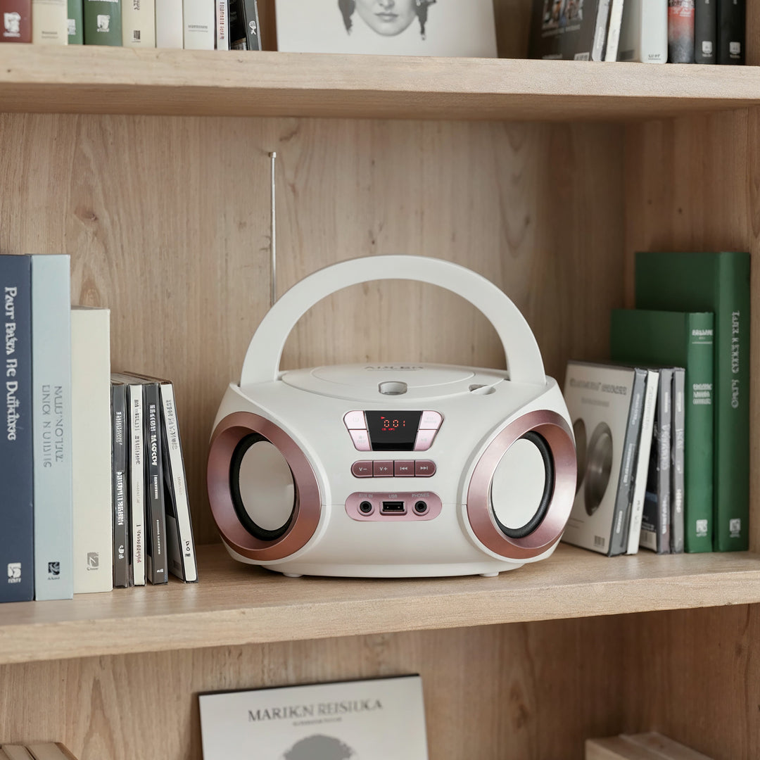Rádio Boombox CD-MP3, USB, FM rádio, AUX, výstup pro sluchátka, Adler, AD 1181