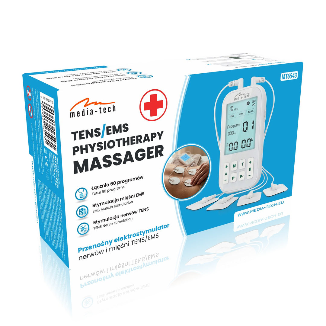 Masážní přístroj a elektrostimulátor svalů, TENS/EMS, stimulace 3 v 1, Mediatech, MT6543
