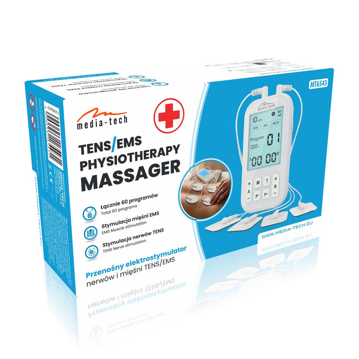 Masážní přístroj a elektrostimulátor svalů, TENS/EMS, stimulace 3 v 1, Mediatech, MT6543