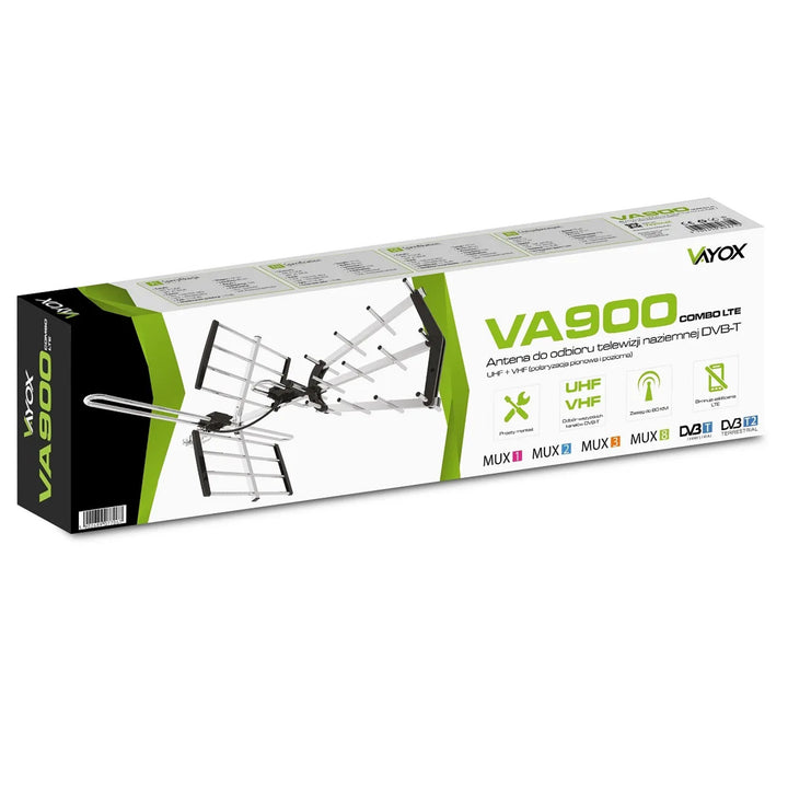 Směrová anténa DVB-T/T2 VA900 COMBO s LTE filtrem, hliníková, Vayox