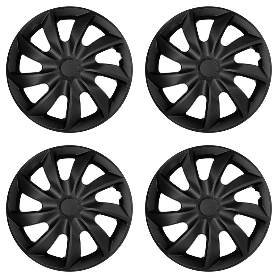 Univerzální automobilové kryty kol 16'' NRM Quad, matně černé, 4 kusy