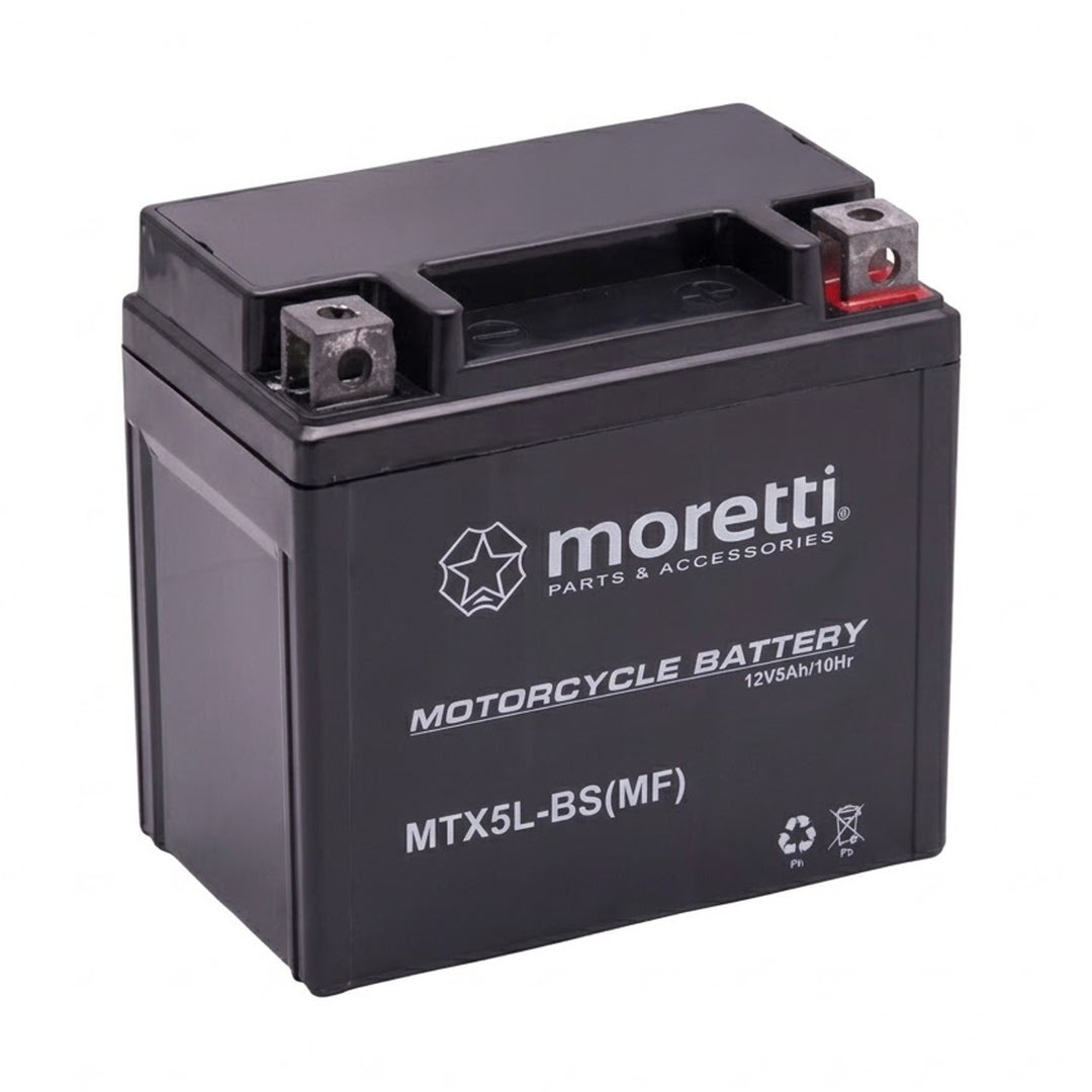 Baterie Moretti, 12 V, 5 Ah, AGM (gelová), startovací proud 70 A, AKUYTX5L-BSXMOR000