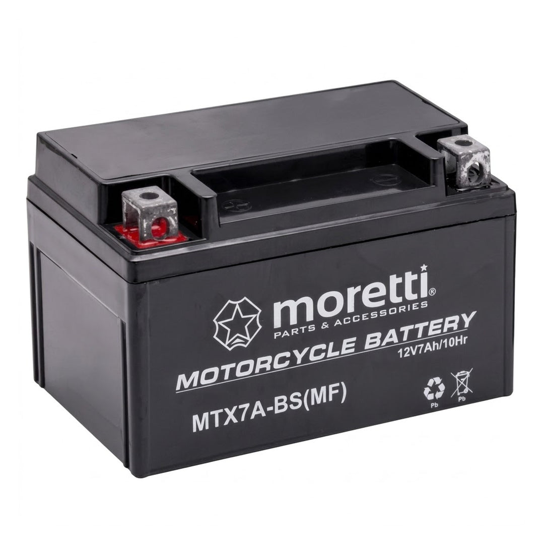 Baterie Moretti, 12 V, 7 Ah, AGM (gelová), startovací proud 90 A, AKUYTX7A-BSXMOR000