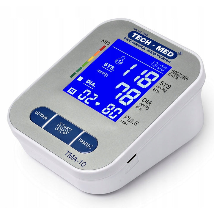Elektronický tlakoměr, podsvícený displej, manžeta 22–32 cm, indikátor arytmie, TMA-10, Tech-Med