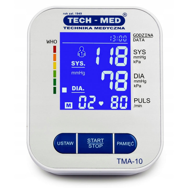 Elektronický tlakoměr, podsvícený displej, manžeta 22–32 cm, indikátor arytmie, TMA-10, Tech-Med