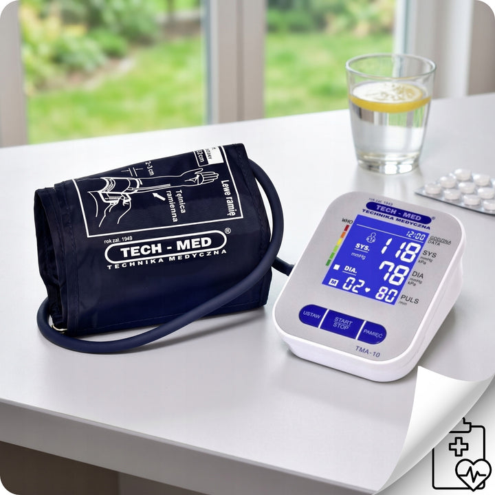 Elektronický tlakoměr, podsvícený displej, manžeta 22–32 cm, indikátor arytmie, TMA-10, Tech-Med