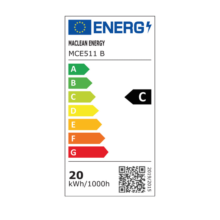 LED svítidlo Maclean, černá barva, 20 W, IP65, 2750 lm, neutrální bílá barva (4000 K) MCE511 B, 2 ks