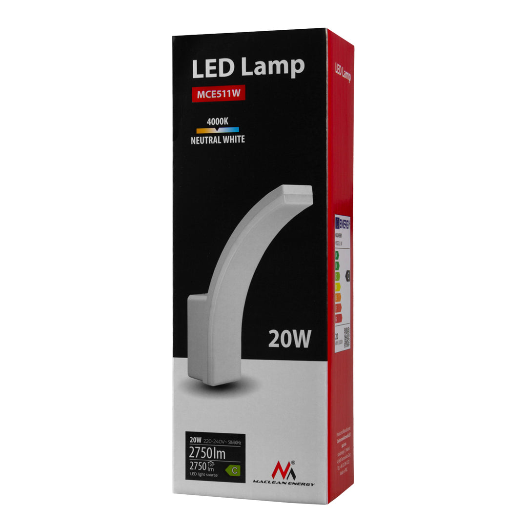 LED svítidlo Maclean, bílá barva, 20 W, IP65, 2750 lm, neutrální bílá barva (4000 K) MCE511 W, 2 ks