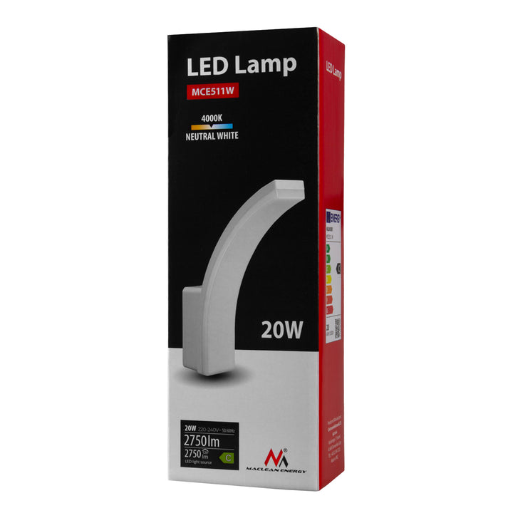 LED svítidlo Maclean, bílá barva, 20 W, IP65, 2750 lm, neutrální bílá barva (4000 K) MCE511 W, 2 ks