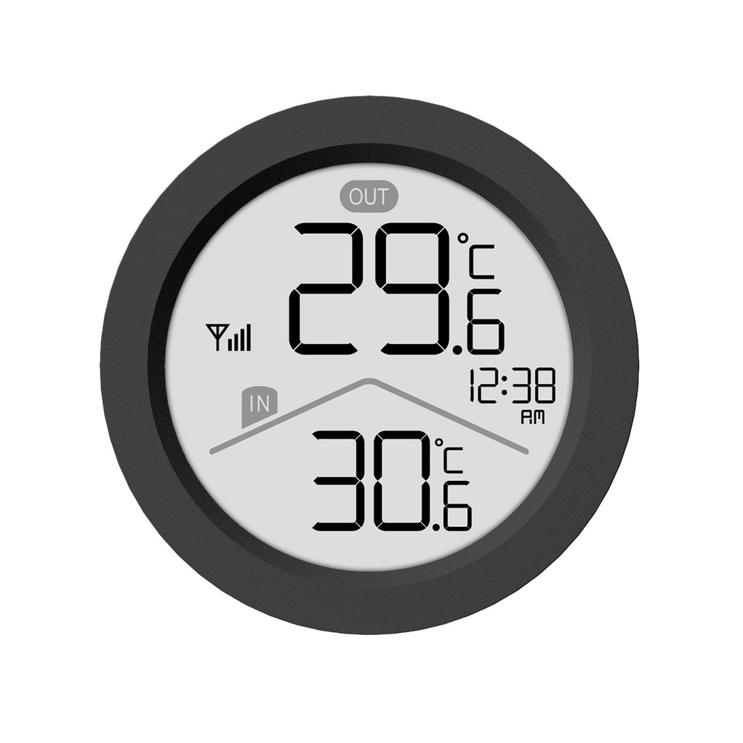 Bezdrátová meteorologická stanice GreenBlue, teplota uvnitř/venku, hodiny, volba °C / °F, dosah až 60 m, černá, GB162 B + 4 ks alkalické baterie AAA Varta Industrial