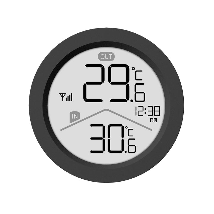 Bezdrátová meteorologická stanice GreenBlue, teplota uvnitř/venku, hodiny, volba °C / °F, dosah až 60 m, černá, GB162 B + 4 ks alkalické baterie AAA Varta Industrial