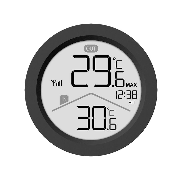 Bezdrátová meteorologická stanice GreenBlue, teplota uvnitř/venku, hodiny, volba °C / °F, dosah až 60 m, černá, GB162 B + 4 ks alkalické baterie AAA Varta Industrial