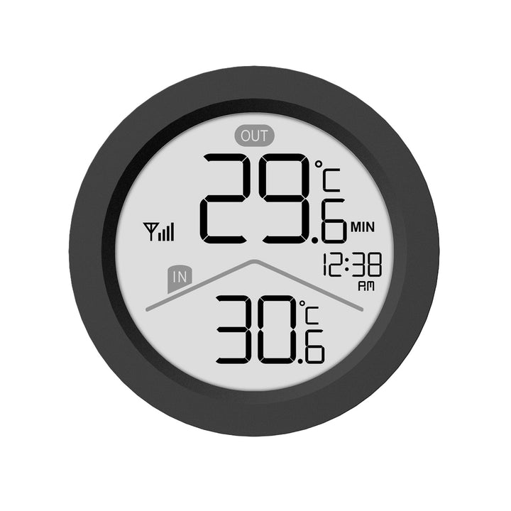 Bezdrátová meteorologická stanice GreenBlue, teplota uvnitř/venku, hodiny, volba °C / °F, dosah až 60 m, černá, GB162 B + 4 ks alkalické baterie AAA Varta Industrial
