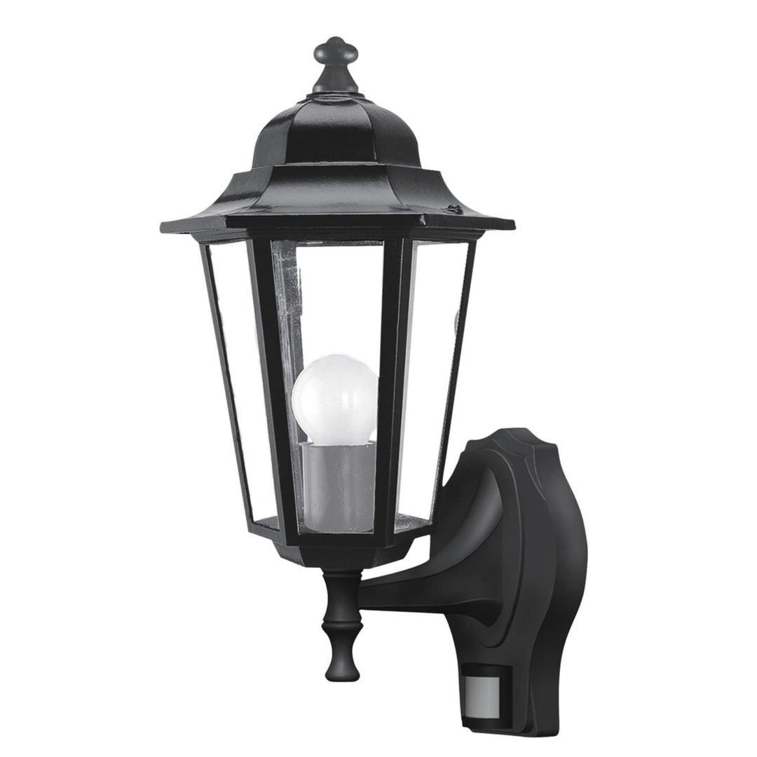Nástěnné svítidlo Rabalux, venkovní, s pohybovým čidlem, IP43, E27, max. 60 W, černé, Velence, 2 ks