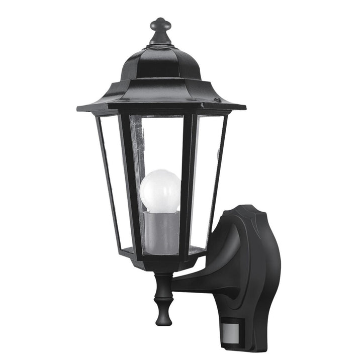 Nástěnné svítidlo Rabalux, venkovní, s pohybovým čidlem, IP43, E27, max. 60 W, černé, Velence, 2 ks