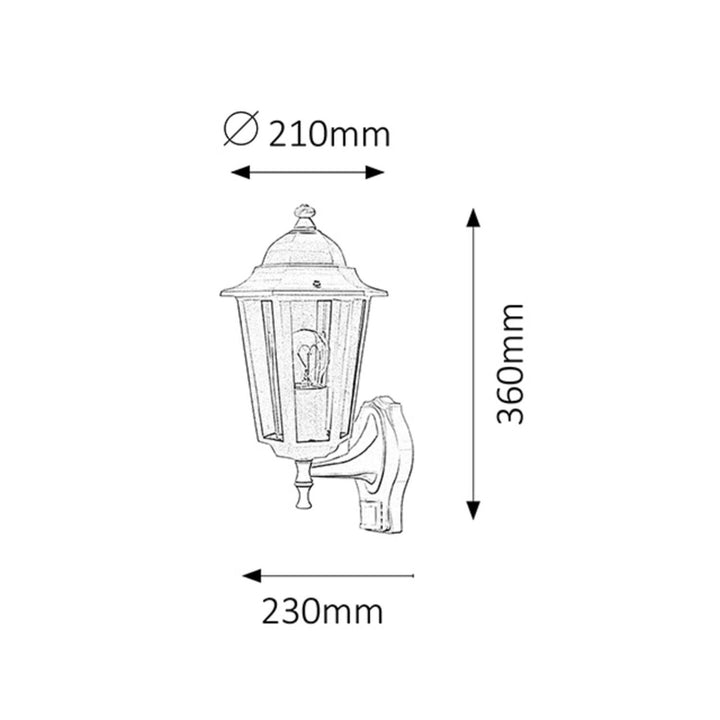 Nástěnné svítidlo Rabalux, venkovní, s pohybovým čidlem, IP43, E27, max. 60 W, černé, Velence, 2 ks