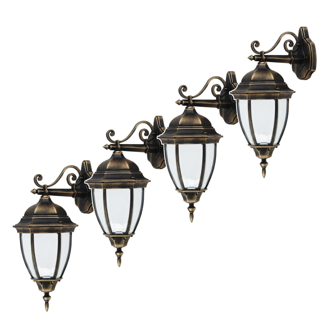 Nástěnná lampa Rabalux, venkovní, IP44, E27, max. 60 W, antické zlato, Toronto, 4 kusy