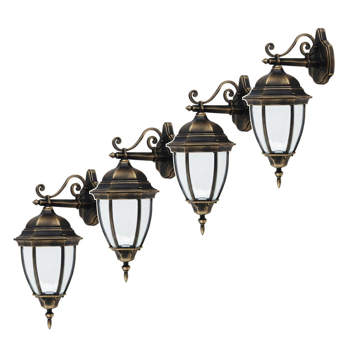 Nástěnná lampa Rabalux, venkovní, IP44, E27, max. 60 W, antické zlato, Toronto, 4 kusy