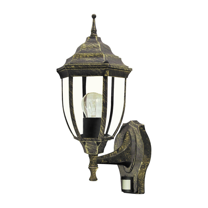 Nástěnné svítidlo Rabalux, venkovní, s pohybovým čidlem, IP43, E27, max. 60 W, antické zlato, Nizza, 2 ks