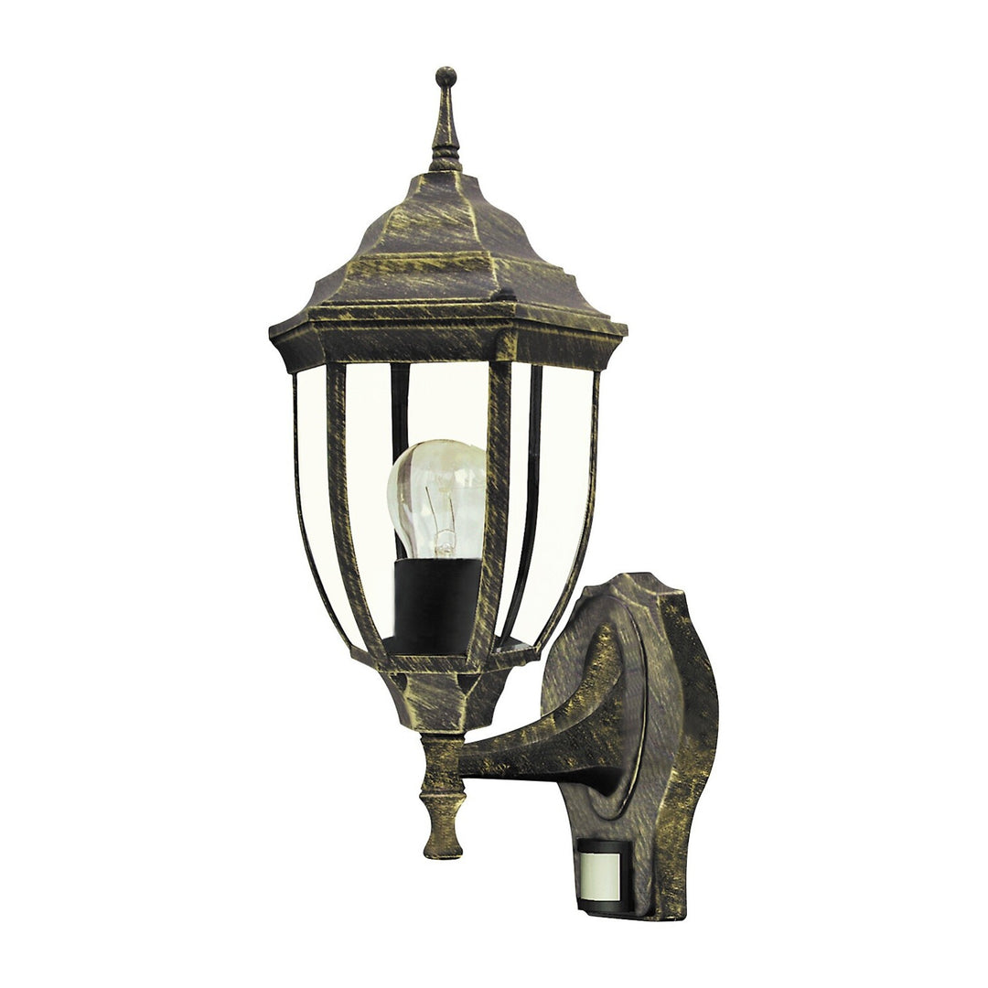Nástěnné svítidlo Rabalux, venkovní, s pohybovým čidlem, IP43, E27, max. 60 W, antické zlato, Nizza, 4 ks