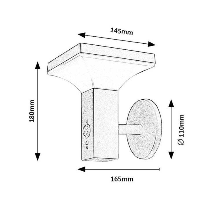 Lampa Rabalux, nástěnná, venkovní, solární, IP44, LED 4 W, Geleen, 2 kusy