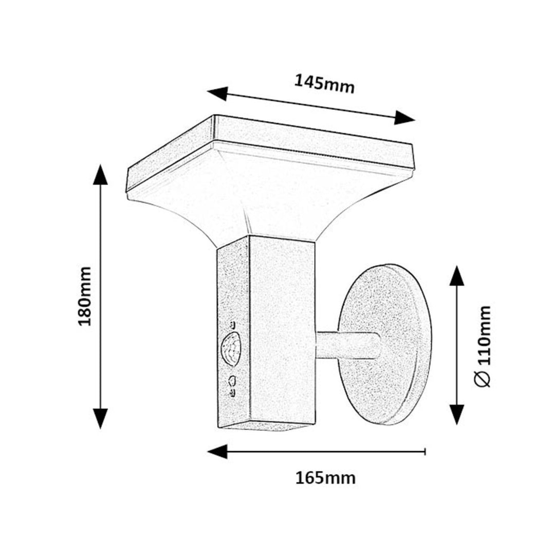 Lampa Rabalux, nástěnná, venkovní, solární, IP44, LED 4 W, Geleen, 4 kusy