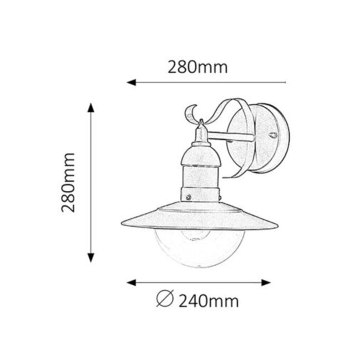 Nástěnná lampa Rabalux, venkovní, IP44, E27, max. 60 W, antická bílá, Oslo, 4 kusy