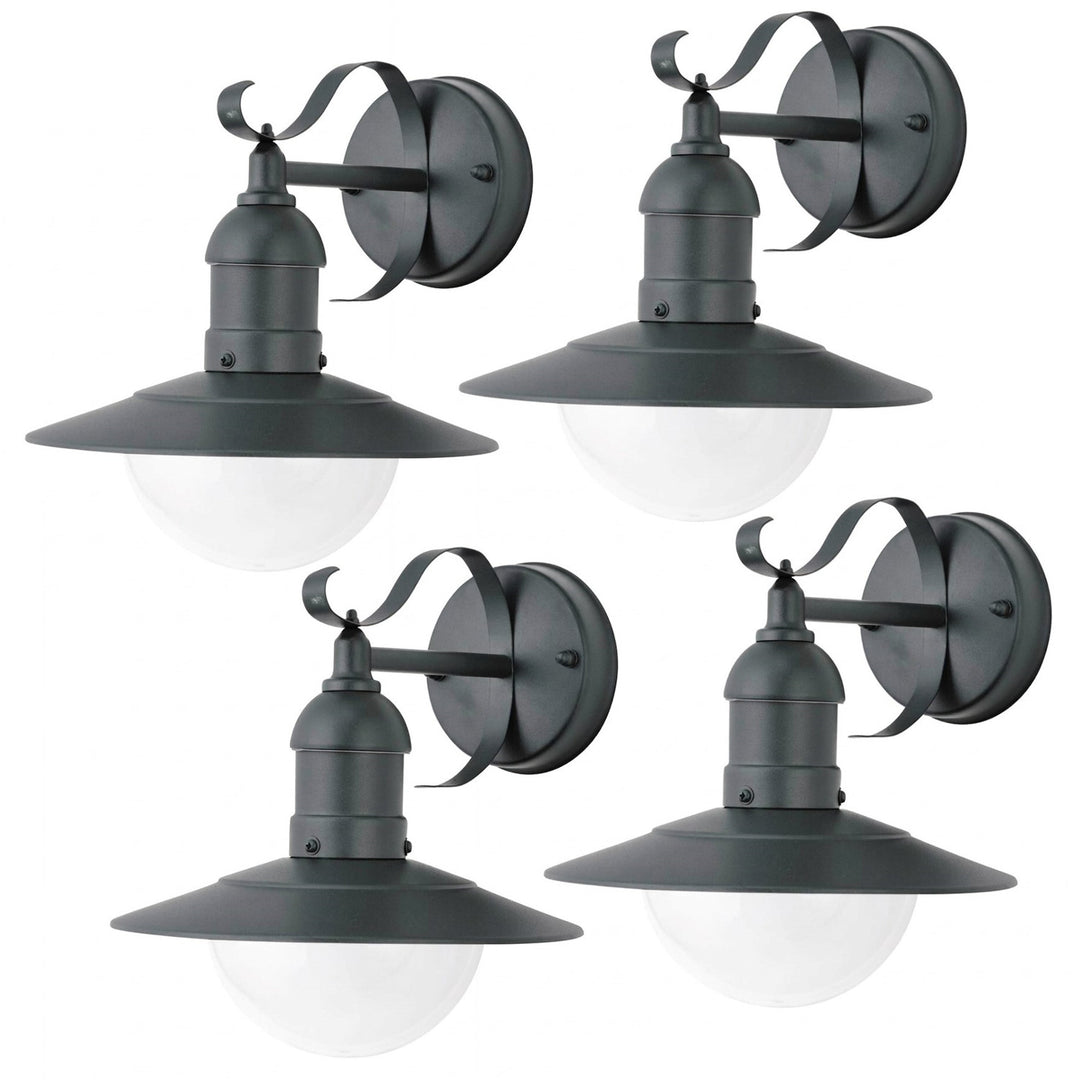 Nástěnná svítidla Rabalux, venkovní, IP44, E27, max. 60 W, zelená, Oslo, 4 ks