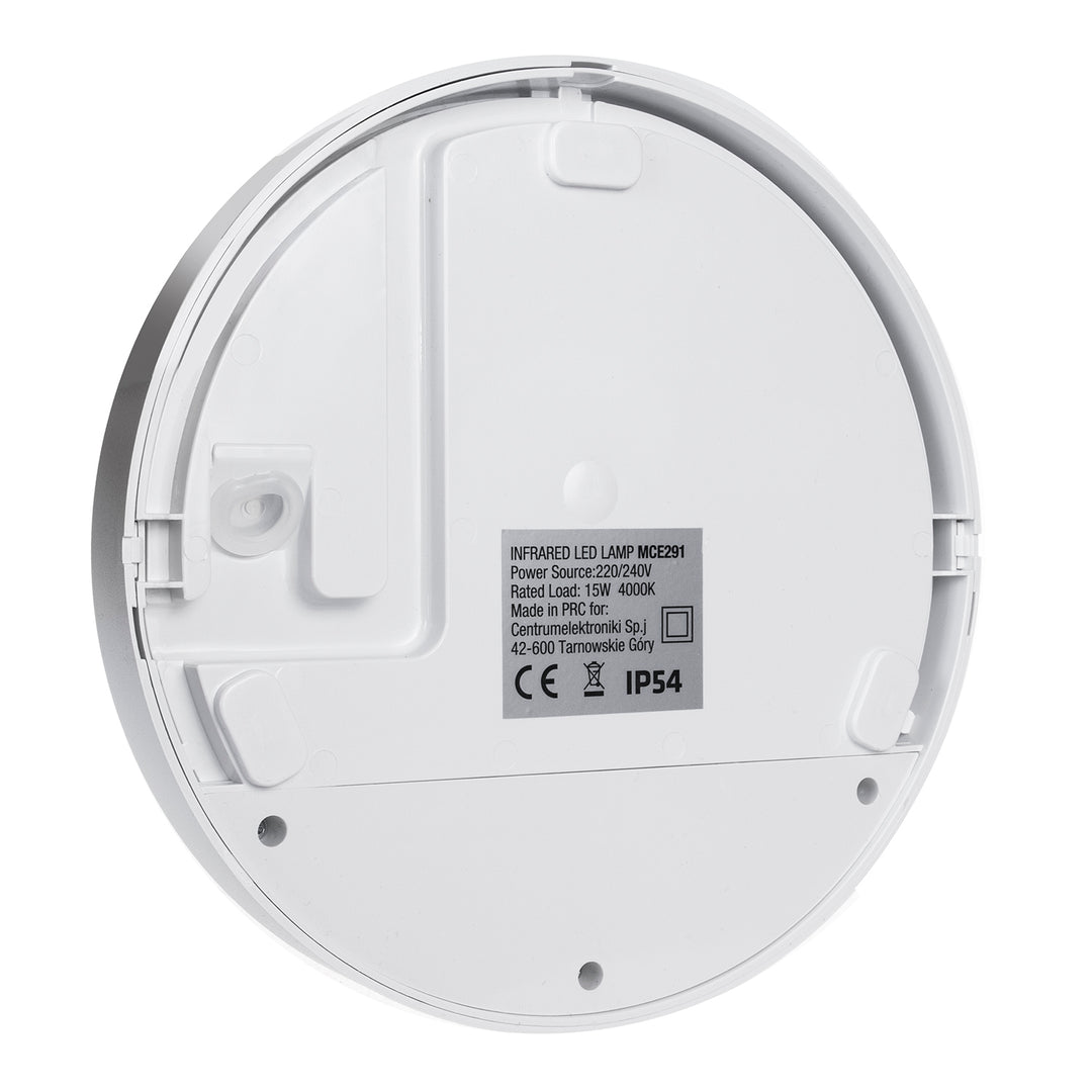 LED svítidlo s pohybovým senzorem Maclean, PIR senzor, bílá barva, 15 W, IP54, 1100 lm, neutrální barva světla, MCE291 W, 2 kusy