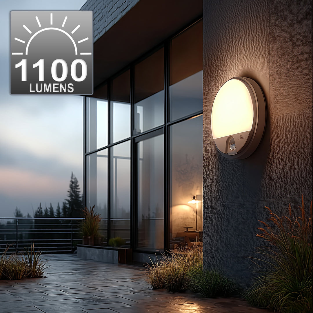 LED svítidlo s pohybovým senzorem Maclean, PIR senzor, bílá barva, 15 W, IP54, 1100 lm, neutrální barva světla, MCE291 W, 2 kusy
