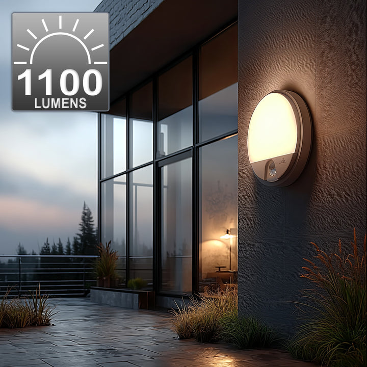 LED svítidlo s pohybovým senzorem Maclean, PIR senzor, bílá barva, 15 W, IP54, 1100 lm, neutrální barva světla, MCE291 W, 2 kusy