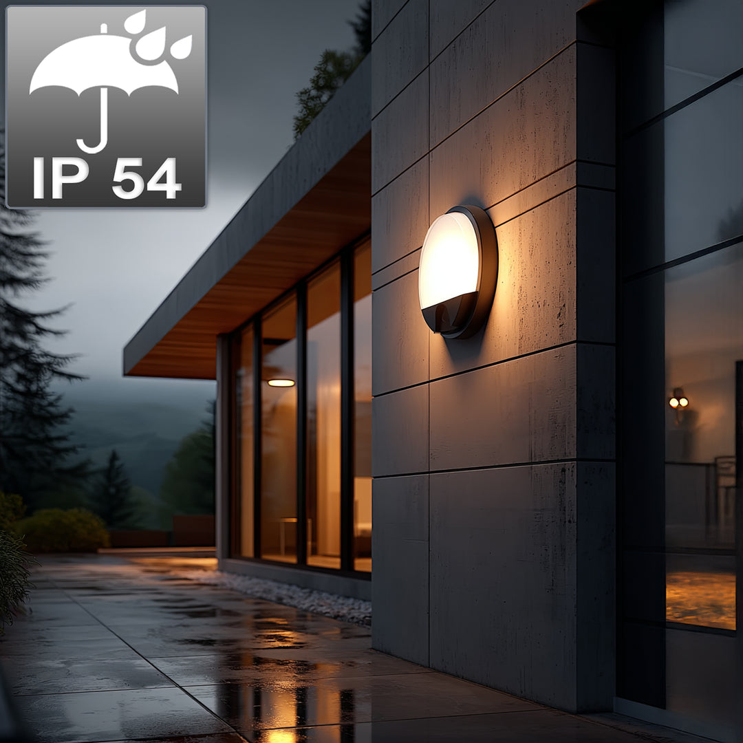 LED svítidlo s pohybovým čidlem Maclean, PIR čidlo, šedá barva, 15 W, IP54, 1100 lm, neutrální barva světla, MCE291 W, 2 kusy