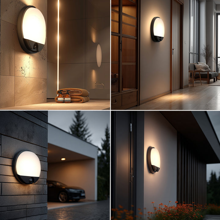 LED svítidlo s pohybovým čidlem Maclean, PIR čidlo, šedá barva, 15 W, IP54, 1100 lm, neutrální barva světla, MCE291 W, 2 kusy