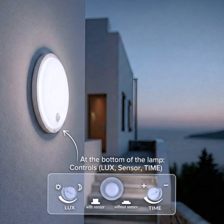 LED svítidlo s pohybovým senzorem Maclean, senzor PIR, bílá barva, 10 W, IP65, 1000 lm, neutrální barva světla, MCE525 W, 2 ks