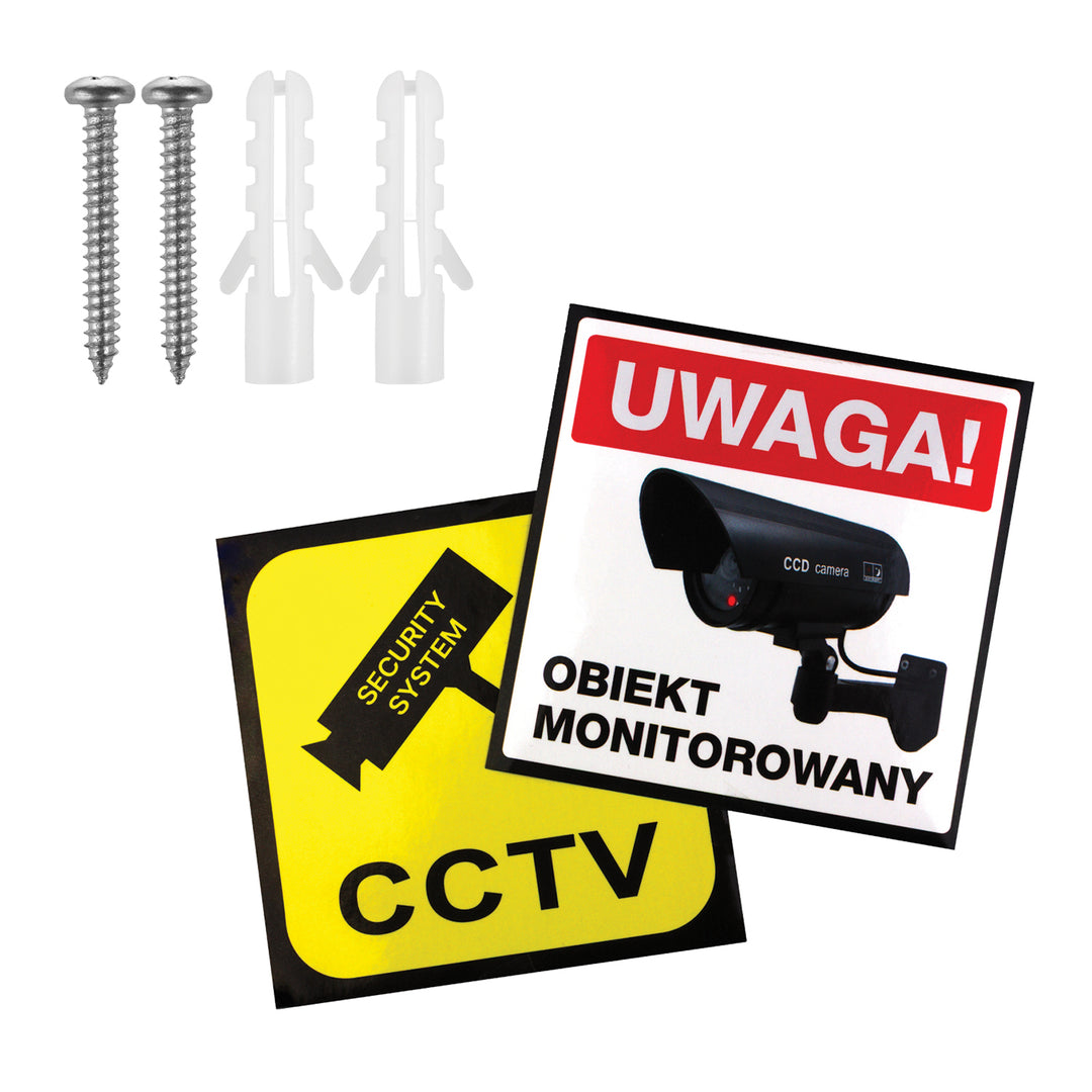 Atrapa kopulové kamery DC2300 s blikající LED diodou, 2 ks + 6 baterií AA Varta Industrial