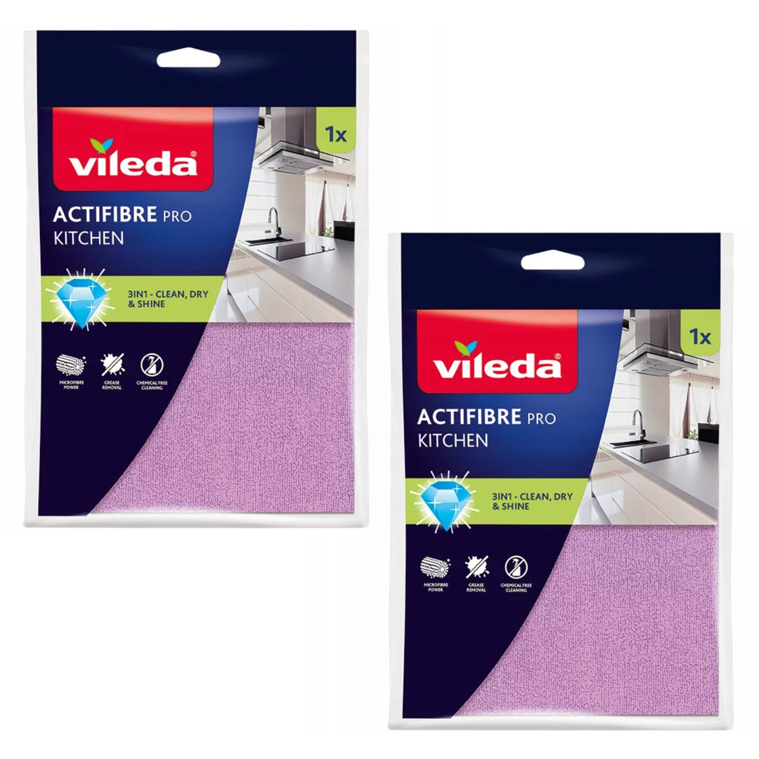 Utěrka Vileda Actifibre Pro, kuchyňská, z mikrovlákna, s PVA povlakem, lze prát při teplotě do 60 °C, 183303, 2 kusy
