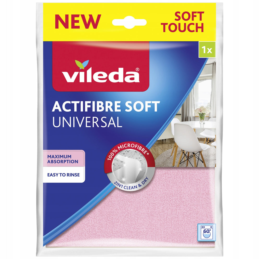 Plochý mop s kbelíkem a ždímačem GreenBlue, dvě náplně z mikrovlákna HQ, objem 5,7 l, MaxiClean GB870 + utěrka Vileda Actifibre Soft