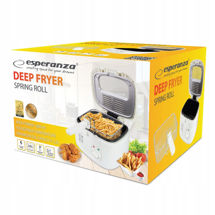 Fritéza Esperanza SPRING ROLL, 2,5 l, 1800 W, regulace teploty, Esperanza