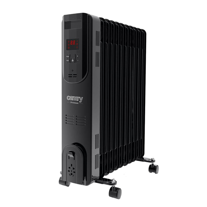 Olejový radiátor, 11 žeber, 2500 W, dálkové ovládání, LED displej, termostat, Camry CR 7813