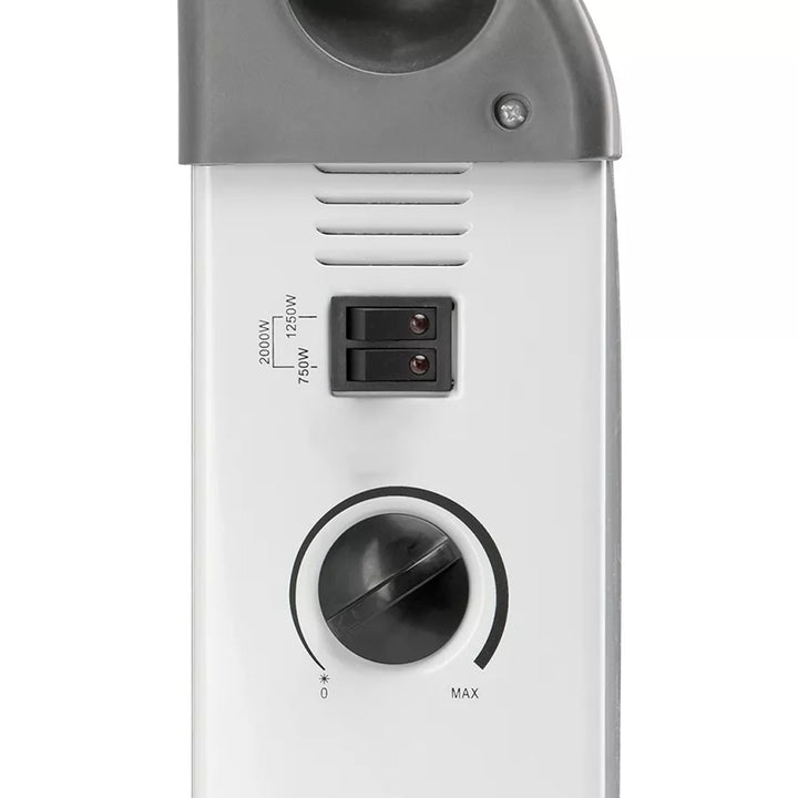Elektrický konvektorový radiátor, 2000 W, s termostatem, bílý, Noveen