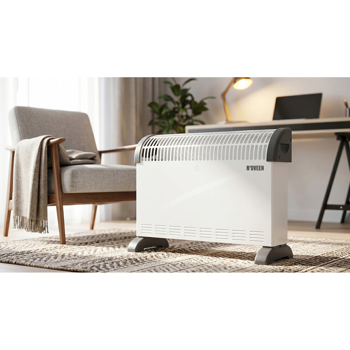 Elektrický konvektorový radiátor, 2000 W, s termostatem, bílý, Noveen