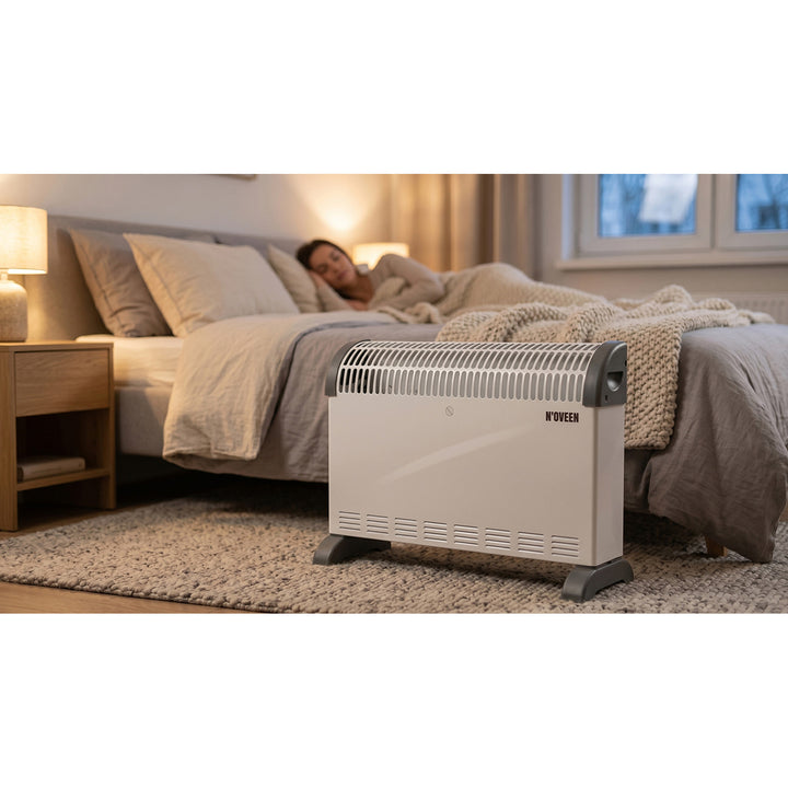 Elektrický konvektorový radiátor, 2000 W, s termostatem, bílý, Noveen