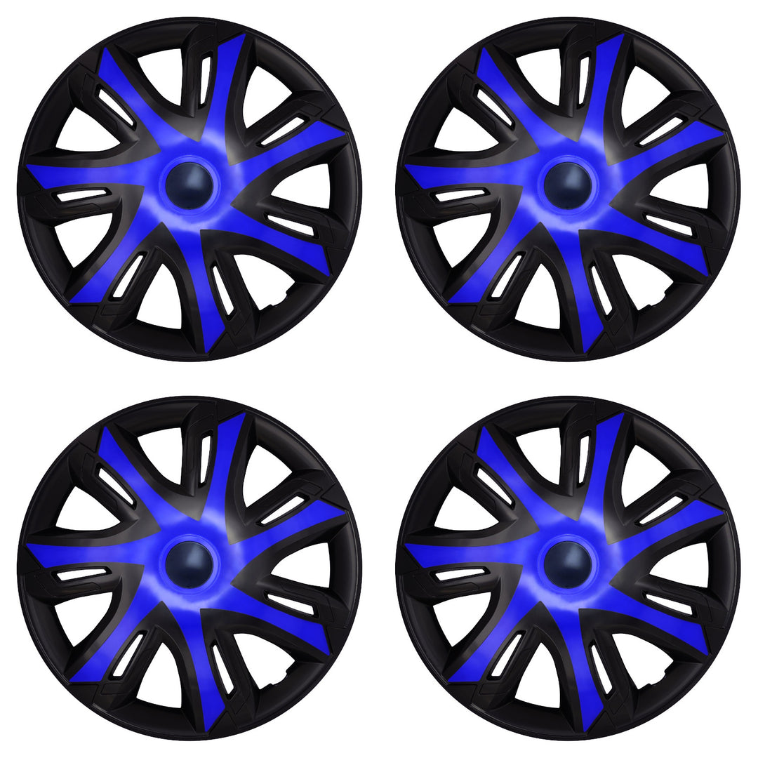 Univerzální kryty kol 14'' NRM N-Power modré/černé, 4 ks