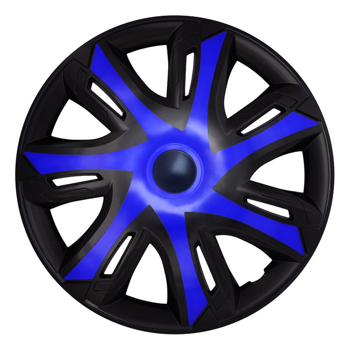 Univerzální kryty kol 15'' NRM N-Power modré/černé, 4 ks