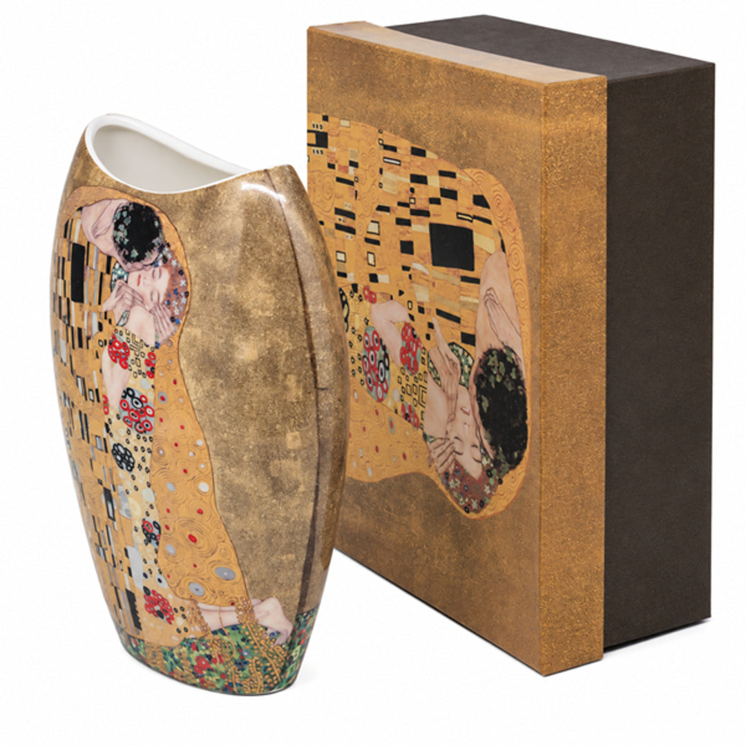 Porcelánová váza v dárkové krabičce, kolekce Klimt – Polibek