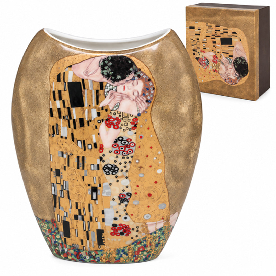 Porcelánová váza v dárkové krabičce, kolekce Klimt – Polibek