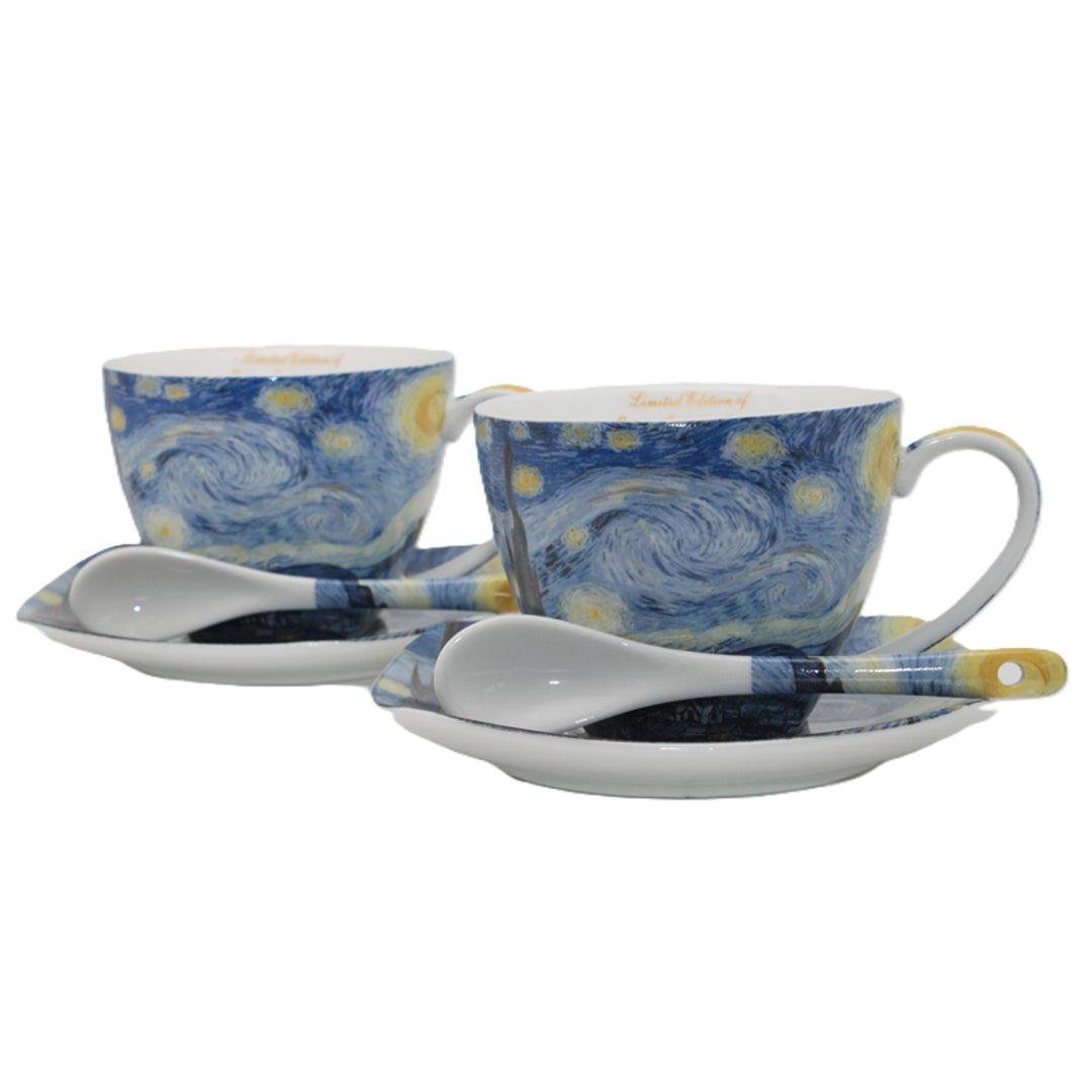 Porcelánové šálky Van Gogh „Hvězdná noc“ 2×250 ml, sada 2 ks, Queen Isabell