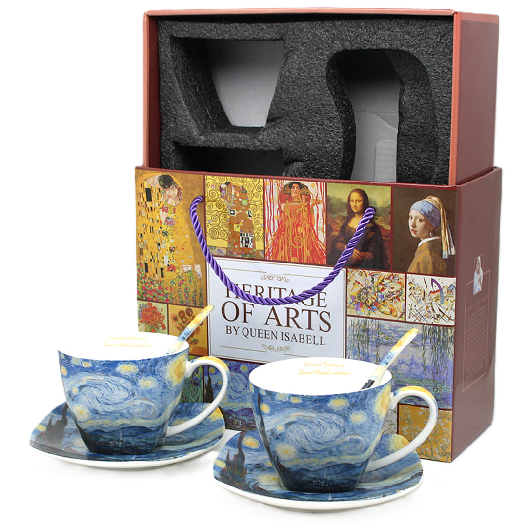 Porcelánové šálky Van Gogh „Hvězdná noc“ 2×250 ml, sada 2 ks, Queen Isabell