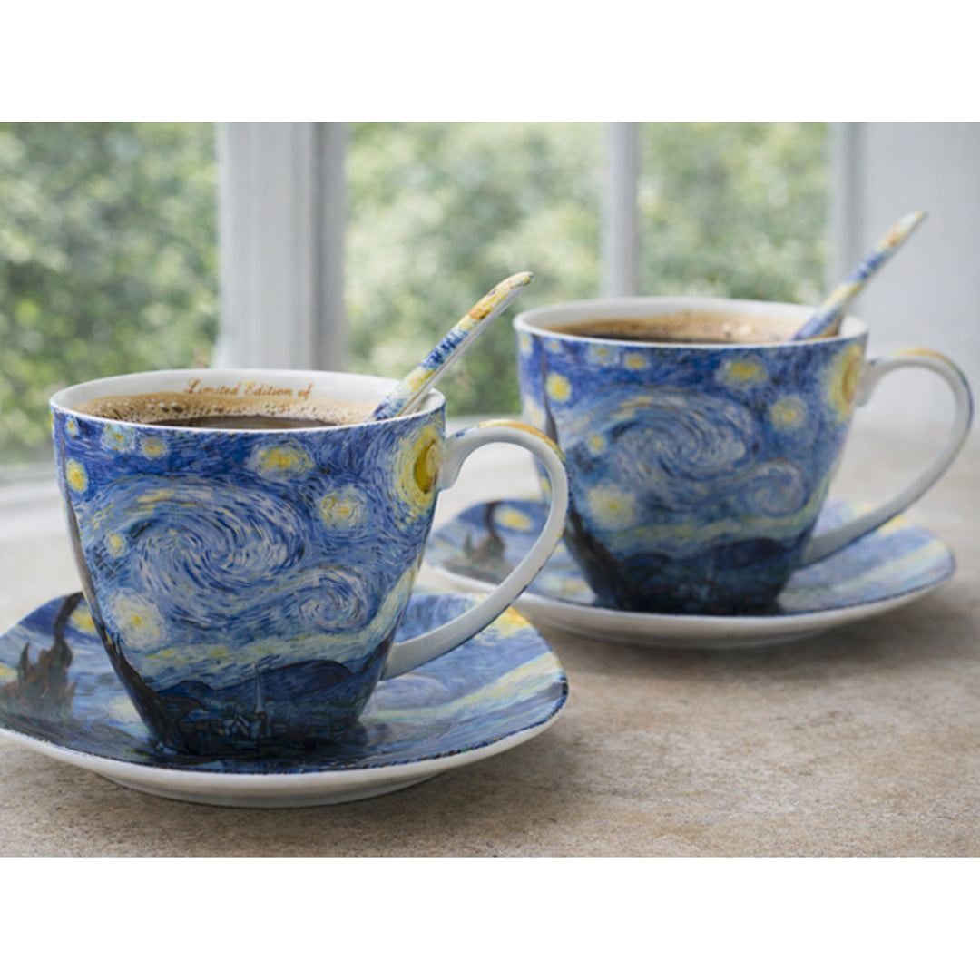 Porcelánové šálky Van Gogh „Hvězdná noc“ 2×250 ml, sada 2 ks, Queen Isabell