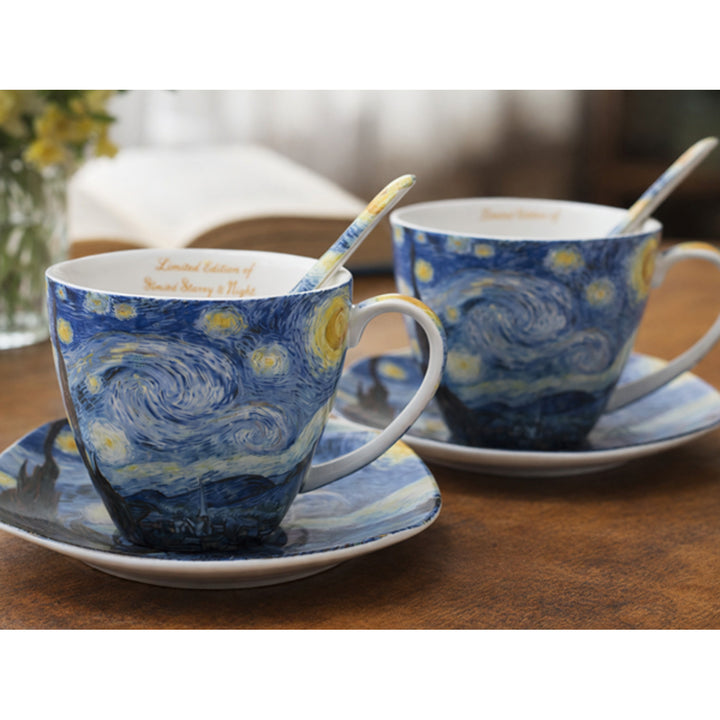 Porcelánové šálky Van Gogh „Hvězdná noc“ 2×250 ml, sada 2 ks, Queen Isabell